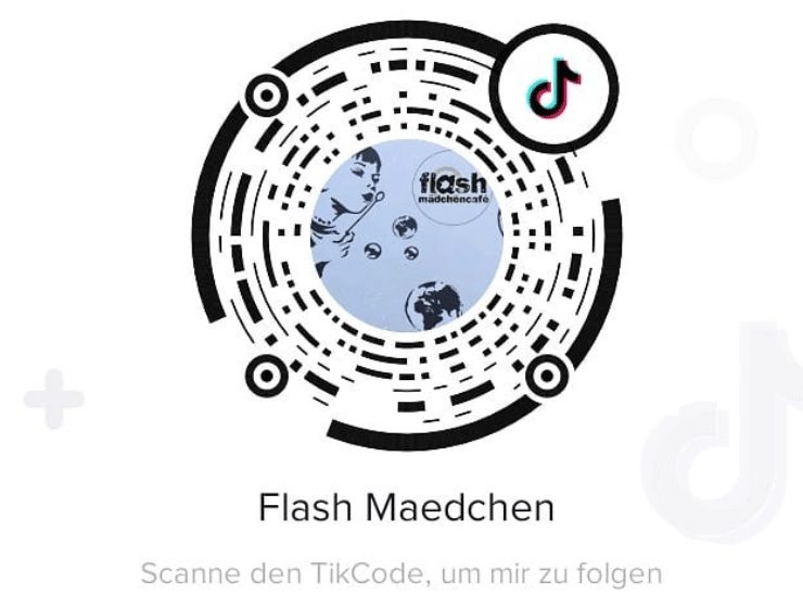 Dekobild, TikCode des Flash Mädchencafe zum Einscannenn